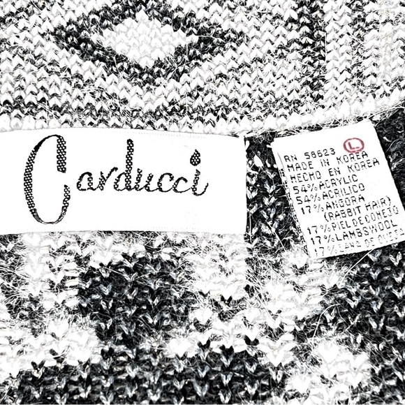 VTG CARDUCCI Abstract Angora Blend Long Sleeve Open Cardigan Women's Size L - Picture 13 of 16